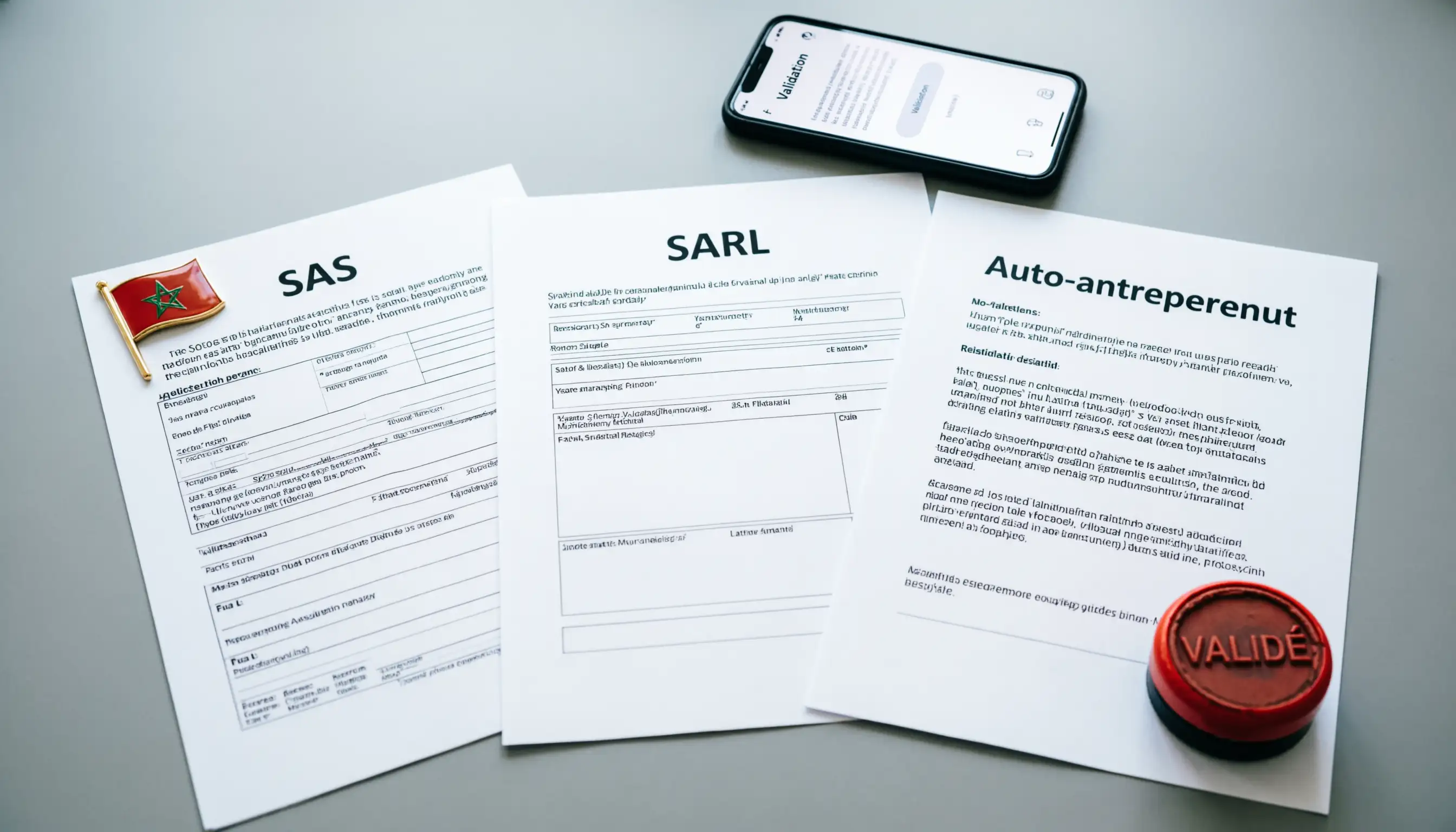 Formalités création entreprise Maroc : SARL, SAS et AE